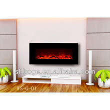 Estándar de buena calidad hogar chimenea eléctrica chimenea de llamas realistas con vidrio triturado